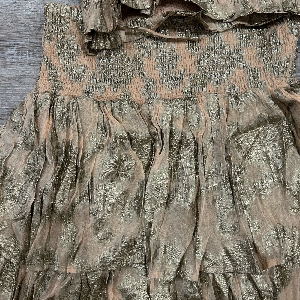 ELAN Gold / Beige Ruffle Two-Piece Set - Picture 4 of 4